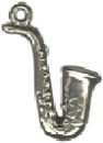 Music: Saxophone 3D Sterling Silver Charm Pendant