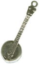 Music: Banjo 3D Musical Instrument Sterling Silver Charm Pendant