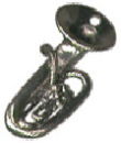 Music: Tuba 3D Musical Instrument Sterling Silver Charm Pendant