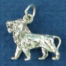 Lion African 3D Sterling Silver Charm Pendant