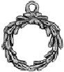 Christmas Wreath 3D Sterling Silver Charm Pendant