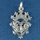 Celtic Symbol with Thistle, Heart and Crown Sterling Silver Charm Pendant