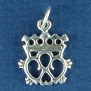 Celtic Symbol with Crown Design Sterling Silver Charm Pendant