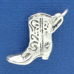 Sterling Silver Cowboy Boot Charm