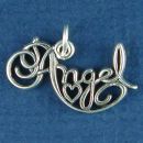 Word Angel Charm Sterling Silver Pendant