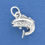 Fish Sterling Silver Bass Charm