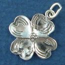 Flower: Dogwood Bud Sterling Silver Charm Pendant