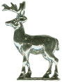 Deer Charm Stag with Antlers 3D Sterling Silver Pendant