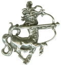 Astrology Zodiac Sign Charm Sagittarius 3D Sterling Silver Charm Pendant