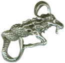 Astrology Zodiac Sign Charm Capricorn 3D Sterling Silver Charm Pendant