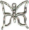 Butterfly with Open Wings Small 3D Sterling Silver Charm Pendant