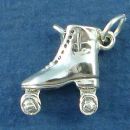 Roller Skate Large 3D Sterling Silver Charm Pendant