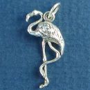 Bird: Flamingo 3D Sterling Silver Charm Pendant