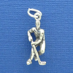 Hockey Player Charm Sterling Silver