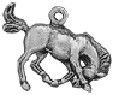 Horse Bucking Bronco 3D Sterling Silver Charm Pendant