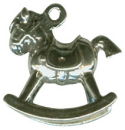 Rocking Horse 3D Child's Toy Sterling Silver Charm Pendant