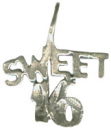 Sweet 16 Word Phrase Sterling Silver Charm Pendant