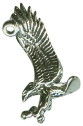 Eagle Swooping 3D Sterling Silver Charm Pendant