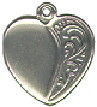 Heart with Vine Design Accent Sterling Silver Charm Pendant