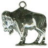 Buffalo Charm 3D Sterling Silver Pendant