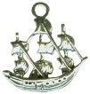 Ship Nautical 3D Sterling Silver Charm Pendant