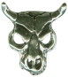 Cow Skull 3D Sterling Silver Charm Pendant