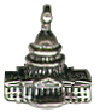 Tour: United States Capitol Building 3D Sterling Silver Charm Pendant