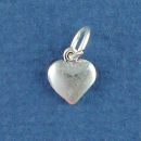 Heart Small 3D Sterling Silver Charm Pendant