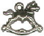 Rocking Horse 3D Toy Sterling Silver Charm Pendant