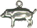 Pig Charm 3D Sterling Silver Pendant