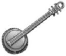 Music: Banjo 3D Sterling Silver Charm Pendant