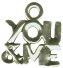 You and Me Word Charm and Message Phrase Sterling Silver Charm Pendant