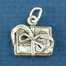 Scrapbook with Decorative Design 3D Sterling Silver Charm Pendant