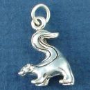 Skunk with Tail Raised 3D Sterling Silver Charm Pendant