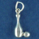 Bowling 3D Sports Sterling Silver Charm Pendant