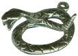 Coiled Rattlesnake Ready to Strike 3D Sterling Silver Charm Pendant