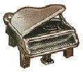 Music: Grand Piano 3D Sterling Silver Charm Pendant