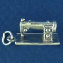 Sewing Machine 3D Sterling Silver Charm Pendant