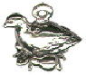 Christmas 12 Days: Partridge In Pear Tree 3D Sterling Silver Charm Pendant