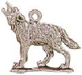 Wolf Charm Howling 3D Sterling Silver Pendant