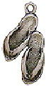 Beach Sandal Charm Sterling Silver 3D for Bracelet or Necklace Pendant