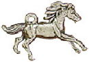 Horse Galloping 3D Sterling Silver Charm Pendant