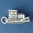 Bulldozer 3D Construction Equipment Sterling Silver Charm Pendant