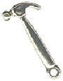 Hammer 3D Tool Sterling Silver Charm Pendant for Charm Bracelet