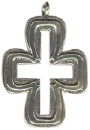 Cross Southwest Open Center Design Large Sterling Silver Charm Pendant