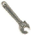 Crescent Wrench Workman's 3D Tool Sterling Silver Charm for Charm Bracelet