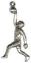 Basketball Player Boy 3D Sports Sterling Silver Charm Pendant