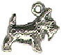 Dog, Scotty 3D Sterling Silver Charm Pendant