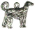 Dog, Afghan Hound 3D Sterling Silver Charm Pendant