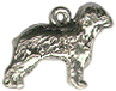 Old English Sheepdog Charm 3D in Sterling Silver